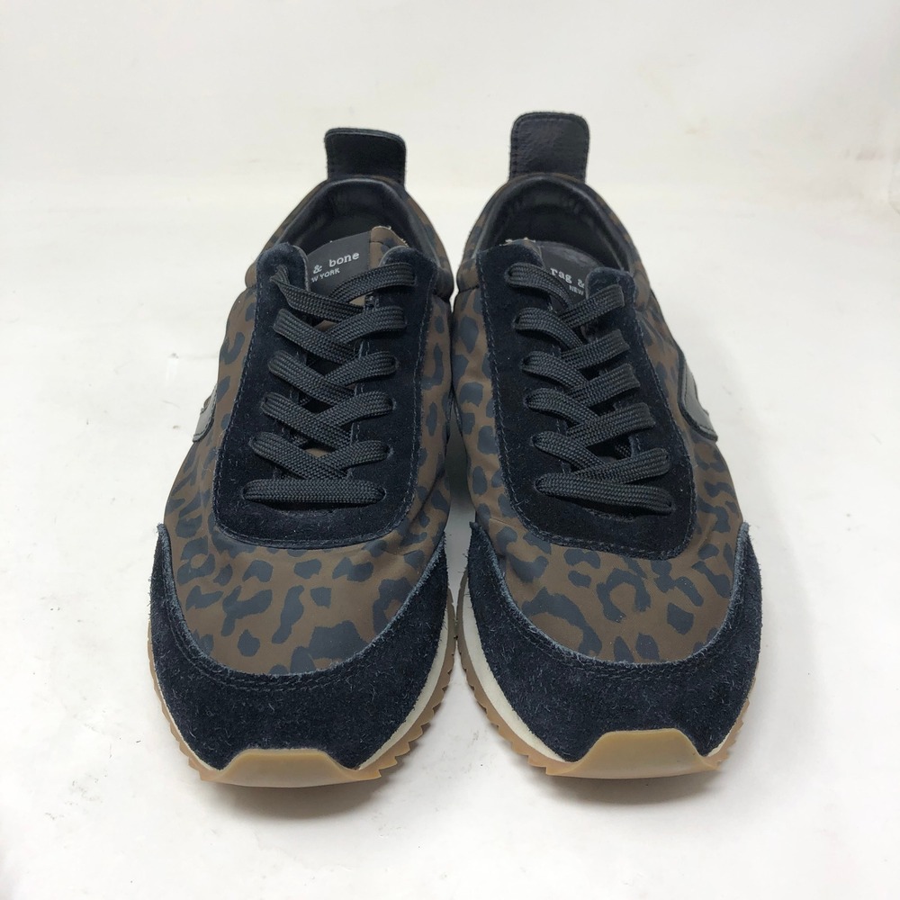 Rag & Bone Womens Retro Runner 38 Sneakers Brown Leopard Print Suede US Size 8 - Picture 2 of 9